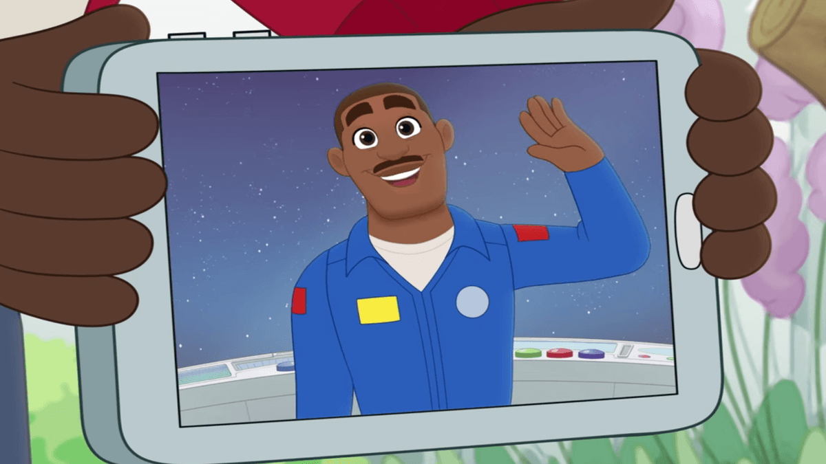 NASA astronaut Leland Melvin makes a cartoon...