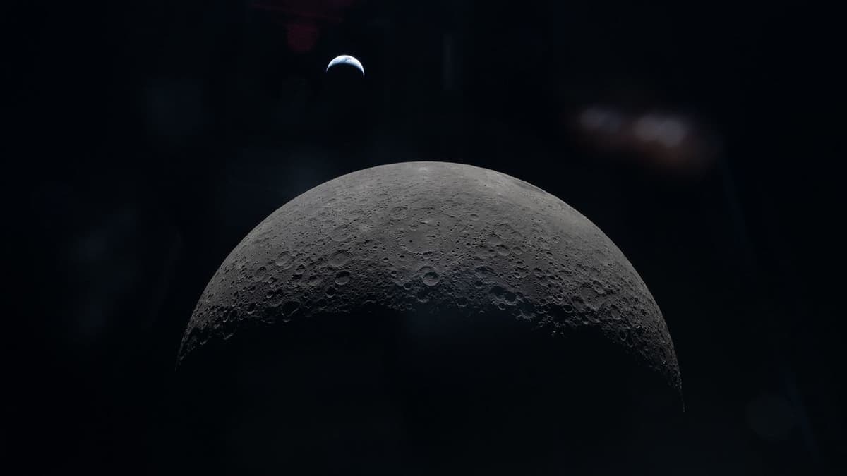 Artemis 2 spies a crescent Earth above the moon's...