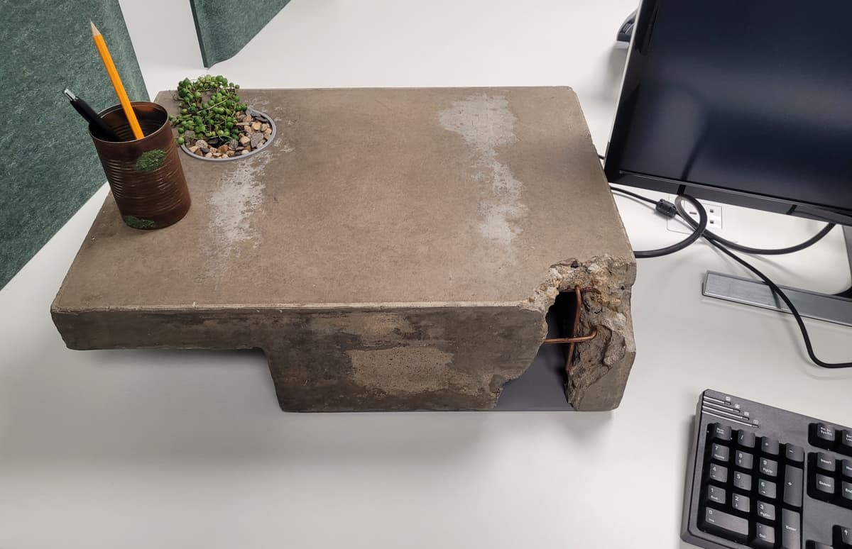 Show HN: Brutalist Concrete Laptop Stand (2024)