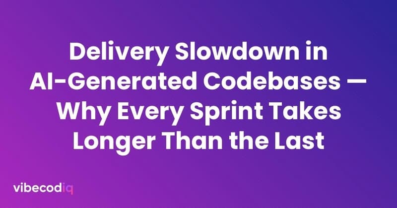 Delivery Slowdown in AI-Generated Codebases — Why...