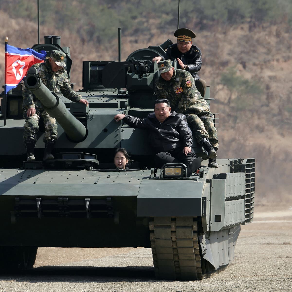 Kim Jong-un’s Daughter Drives a Tank as Talk...
